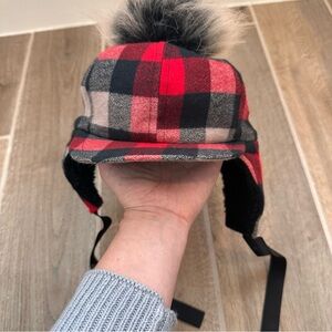 George Hats Buffalo Plaid Trapper Hat Red Black Toddler